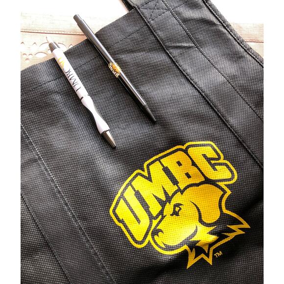 UMBC Black Tote Bag and 2 UMBC Pens - Picture 1 of 16